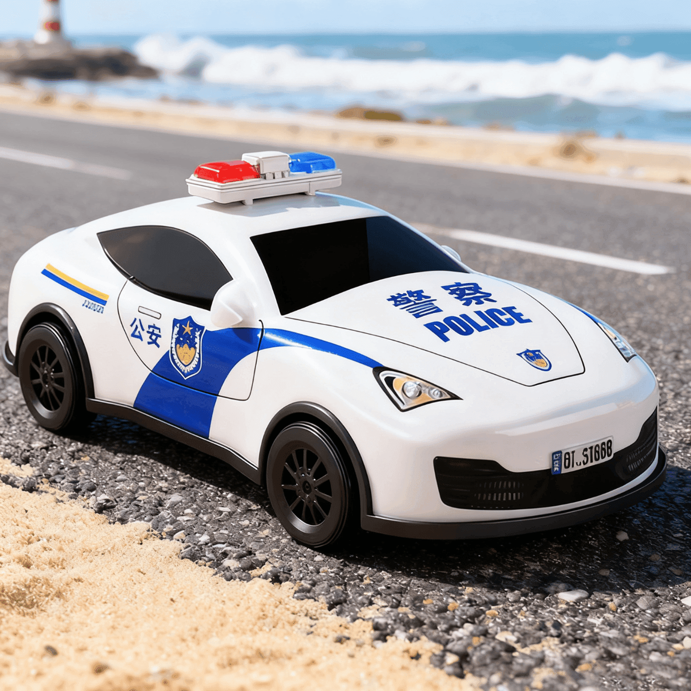 索迪儿童玩具男孩警车合金玩具车保时捷小汽车模型仿真回力车生日礼物 - 商品图1