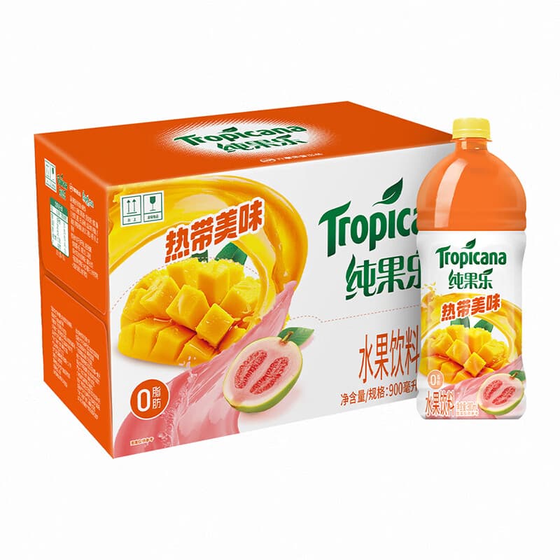 百事可乐纯果乐 热带美味900ml*12水果饮料 节日聚会 - 商品图1
