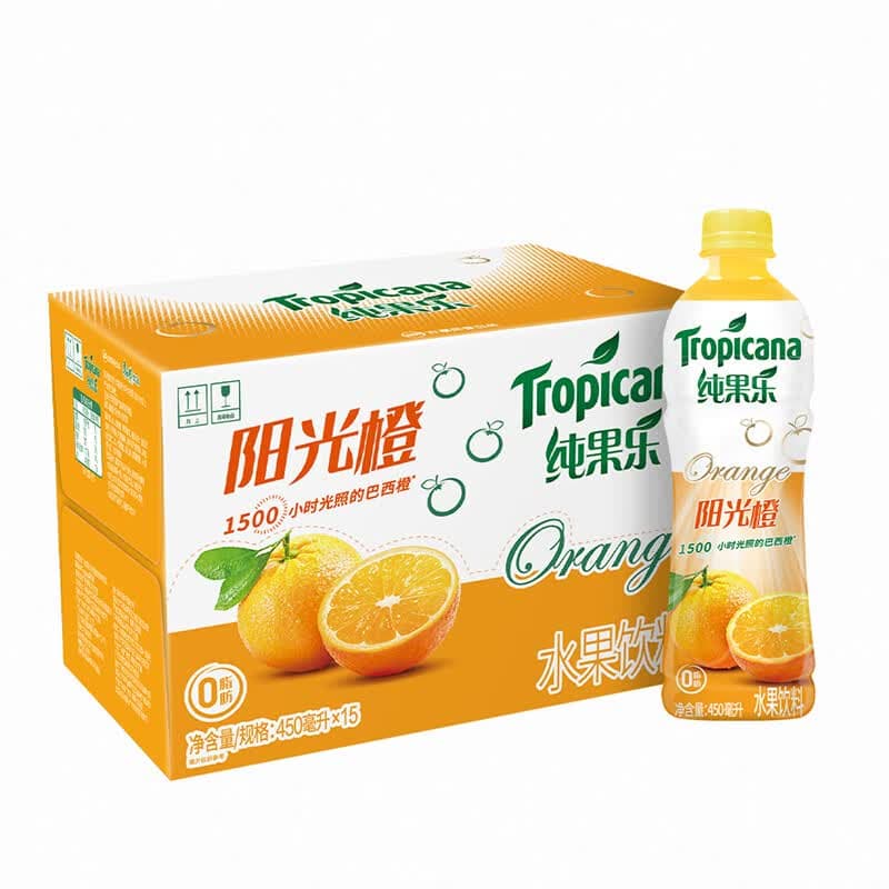 百事可乐纯果乐 阳光橙味450ml*15水果饮料 家庭聚会 - 商品图1