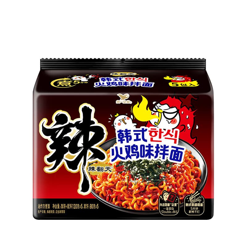 统一 辣翻天 韩式火鸡味拌面 120g*5袋 五连包 方便面 泡面 - 商品图1
