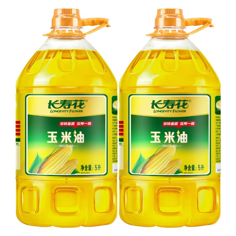 长寿花非转基因压榨一级玉米油 5L*2 - 商品图1