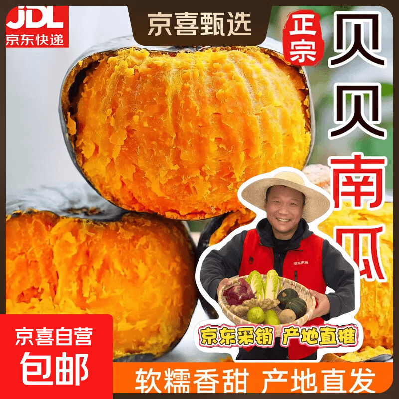 正宗山东贝贝南瓜 软糯香甜 坏果包赔 一件包邮 【精选量贩】 5斤 净重 - 商品图1