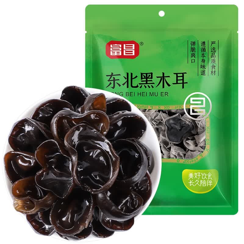 富昌 东北黑木耳 黑龙江特产山珍干货炒菜火锅食材料 富昌黑木耳150g(50g*3) - 商品图1