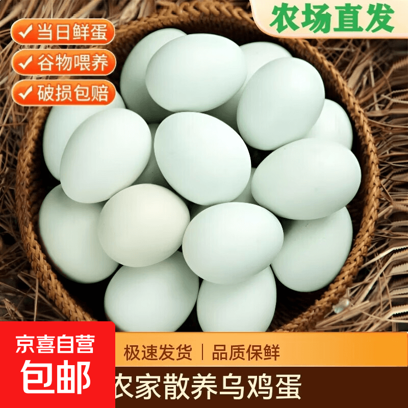 绿壳蛋农场直发/新鲜营养乌鸡蛋早餐蛋土鸡蛋现捡现发24小时发货 10枚装-农场直发 绿壳蛋单枚35-40克 - 商品图1