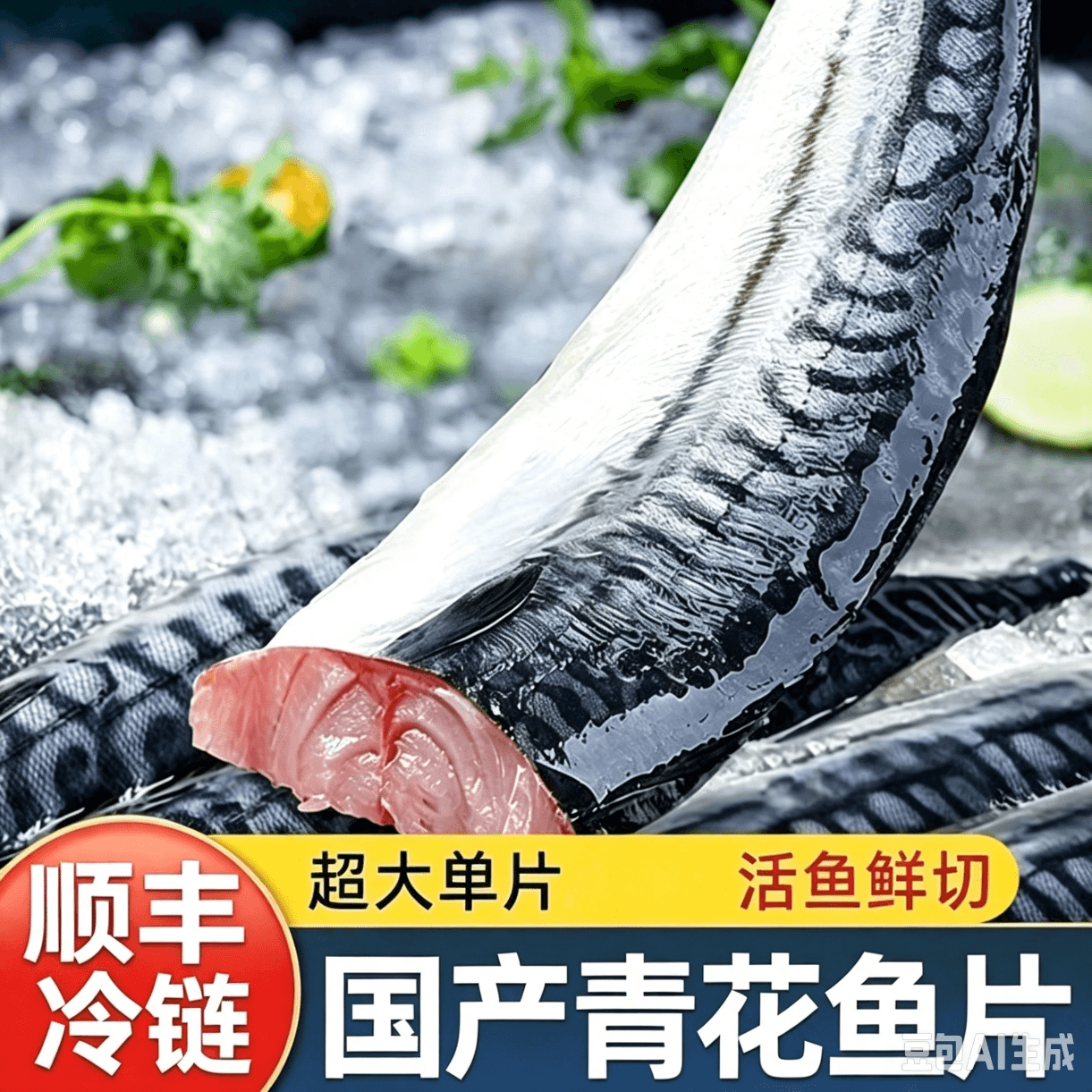【到手4大袋】正宗青花鱼片新鲜大鲐鱼冷冻鲭鱼烤青占鱼烧烤食材2 鲜切青花鱼片【整箱17-22片鱼排】4大袋*300g 深海远洋速冻【免处理去头去内脏】富含深海鱼油 - 商品图1