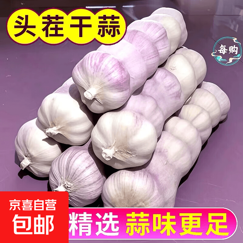 大蒜精装出口蒜出蔬菜水果调料牛肉生蚝小龙虾食材 山东出口标准网兜装袋5头 净重110g 中果直径4cm - 商品图1