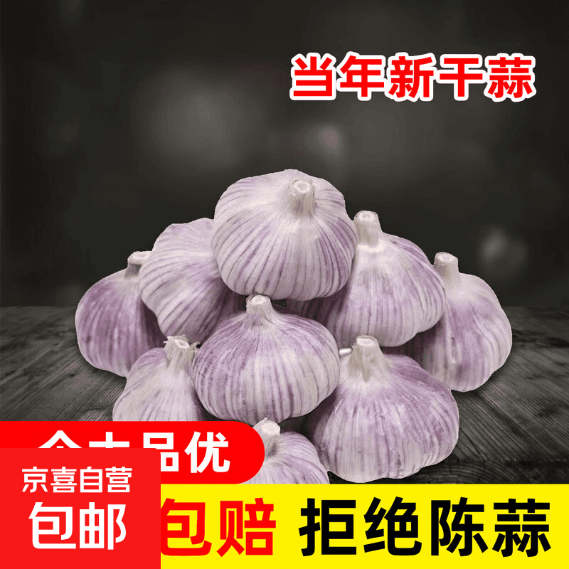 今年大蒜紫皮大蒜新蒜产地直销 5-6cm中果1斤 - 商品图1