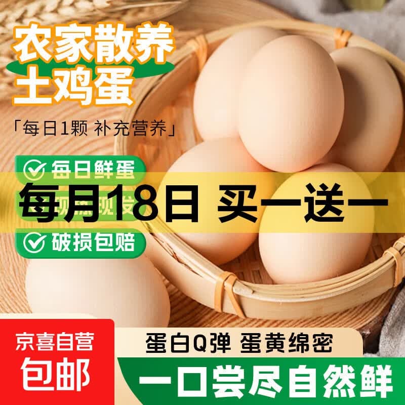 山林新鲜鸡蛋鲜鸡蛋当日现捡生鲜买菜单枚40g左右 当日现捡土鸡蛋10枚 - 商品图1