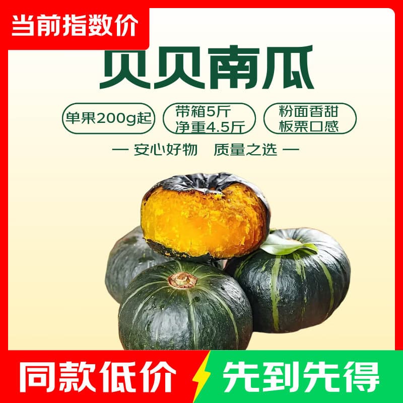 贝贝南瓜 带箱5斤净重 4.5斤 - 商品图1