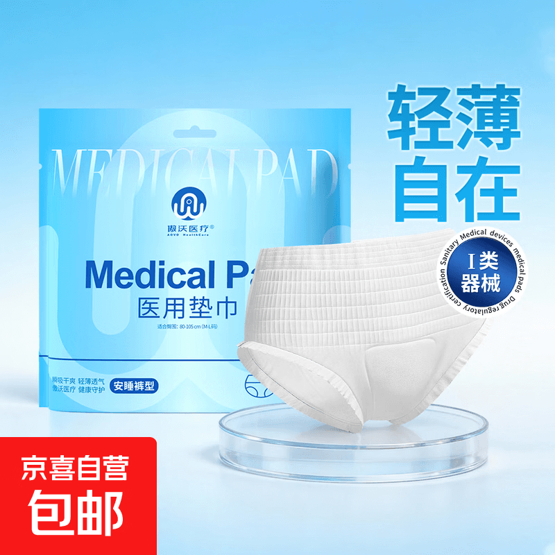 医用安睡裤械字号女经期生理期防漏安全裤姨妈卫生裤卫生巾安心裤 【医用级】安睡裤3片*2包【臀围80-105cm】 - 商品图1