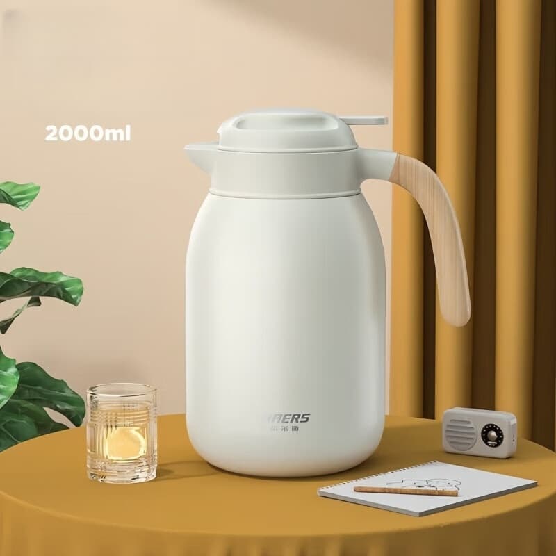哈尔斯大容量不锈钢家用保温壶热水壶办公室茶壶高颜值暖水壶t 白色2L - 商品图1