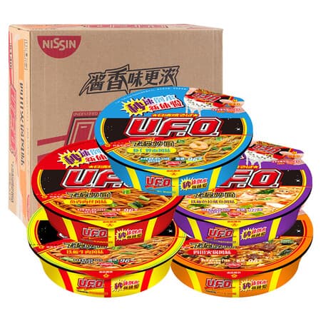 日清方便面 UFO飞碟炒面 5口味混合装12碗 整箱装 速食面拌面碗面泡面 - 商品图1
