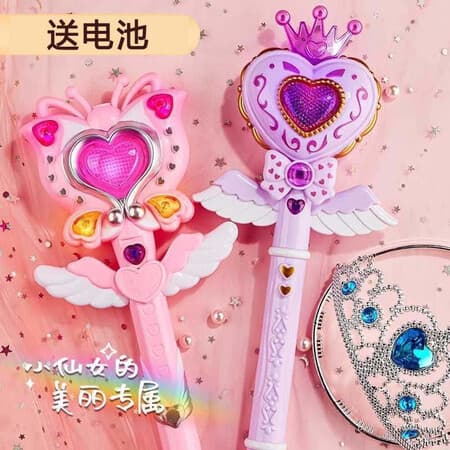 尚美贝贝魔法棒儿童玩具女孩仙女棒过家家发光发声权杖公主3-6岁生日礼物 - 商品图1