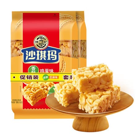 徐福记 沙琪玛 营养早餐休闲零食 香酥鸡蛋味160g*2袋 - 商品图1