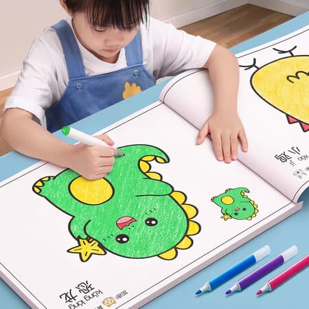 星星舟图画本幼儿园专用涂色绘画本2-3-6岁儿童涂鸦填色画画本绘画册 【1-4阶段】4本共192页 不含蜡笔 - 商品图1