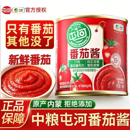屯河中粮屯河番茄酱198g灌装番茄果酱意面酱汉堡披萨西式调料西红柿酱 屯河番茄酱198g - 商品图1