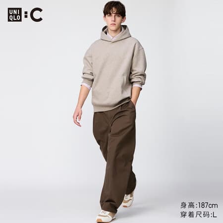 优衣库廓形长裤男装女装合作款/休闲裤裤子484875 490634 484875/34驼色 M - 商品图1