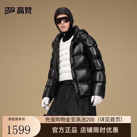 高梵【田栩宁同款】黑金鹅绒服先锋5.0五格男女同款秋冬短款羽绒服 - 商品图1