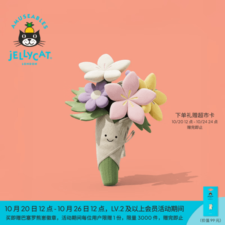 Jellycat趣味花束手捧花趣味植物毛绒玩偶花束公仔植物送礼生日新婚礼物 趣味花束 One Size - 商品图1