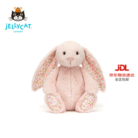 Jellycat花布邦尼兔动物毛绒玩偶兔子玩偶儿童娃娃送礼生日新婚礼物 花布胭脂粉色邦尼兔(彻蕊) Small - 商品图1