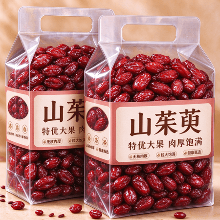 正宗山茱萸新货材山茱萸秦岭原产地山茱萸茱萸肉 正宗野生山茱萸【整箱8袋】26年新货下山 自然晾晒无添加【精选大颗粒】肉质肥厚8袋*50g - 商品图1